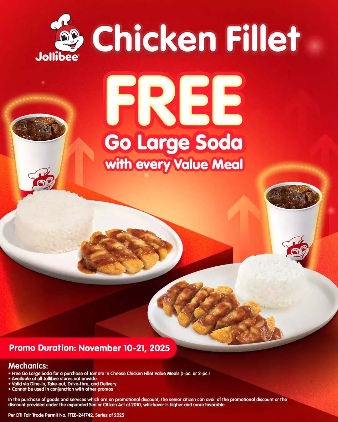 Tomato ‘n Cheese Chicken Fillet Value Meal Go Large Promo